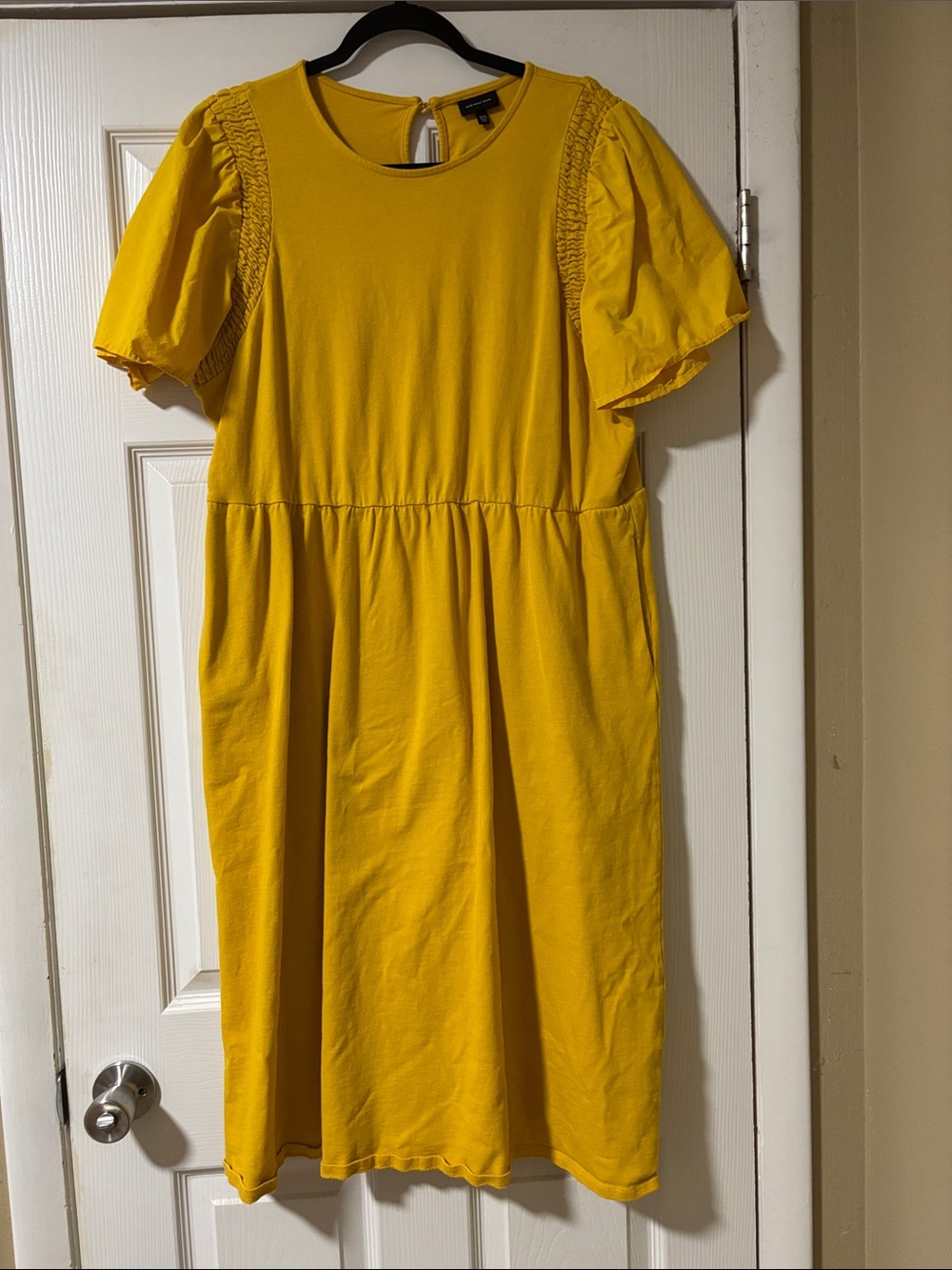 Who What Wear Yellow Puff-Sleeve Midi Dress